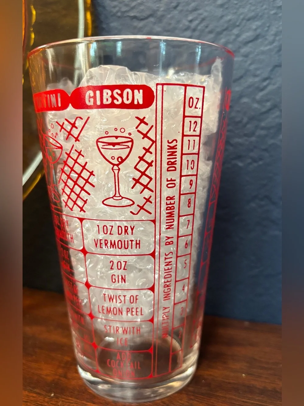 Vintage Red Cocktail Recipe Mixing shaker MCM